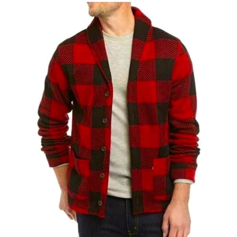 Levi’s Buffalo Plaid Shawl Collar Cardigan